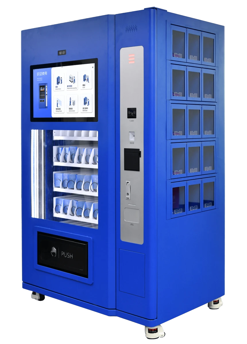 Smart Spiral S50-80 Plus met geïntegreerde lockers aan de zijkant